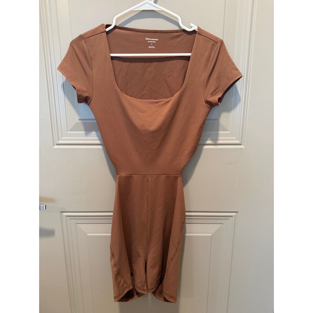Reformation EcoStretch Romper Brown Size S